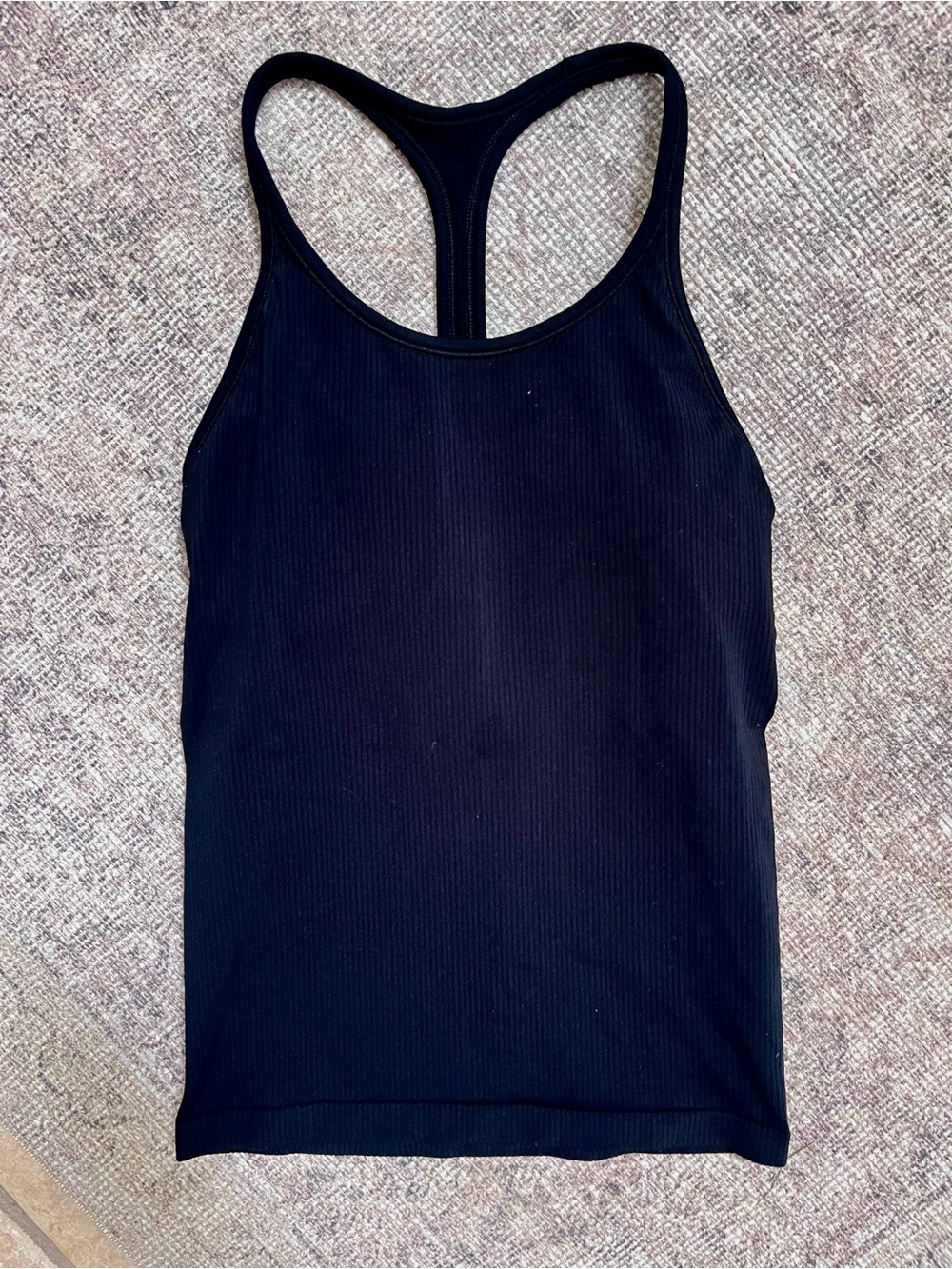 Athleta Black Ribbed Workout Racerback Tank S